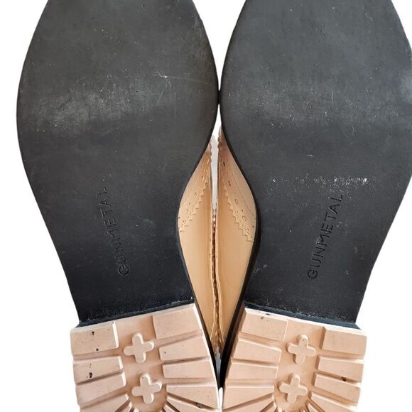 GUNMETAL Marushka Ivory Patent Leather Wingtip Oxford Sneakers Size 6.5 - Picture 5 of 5